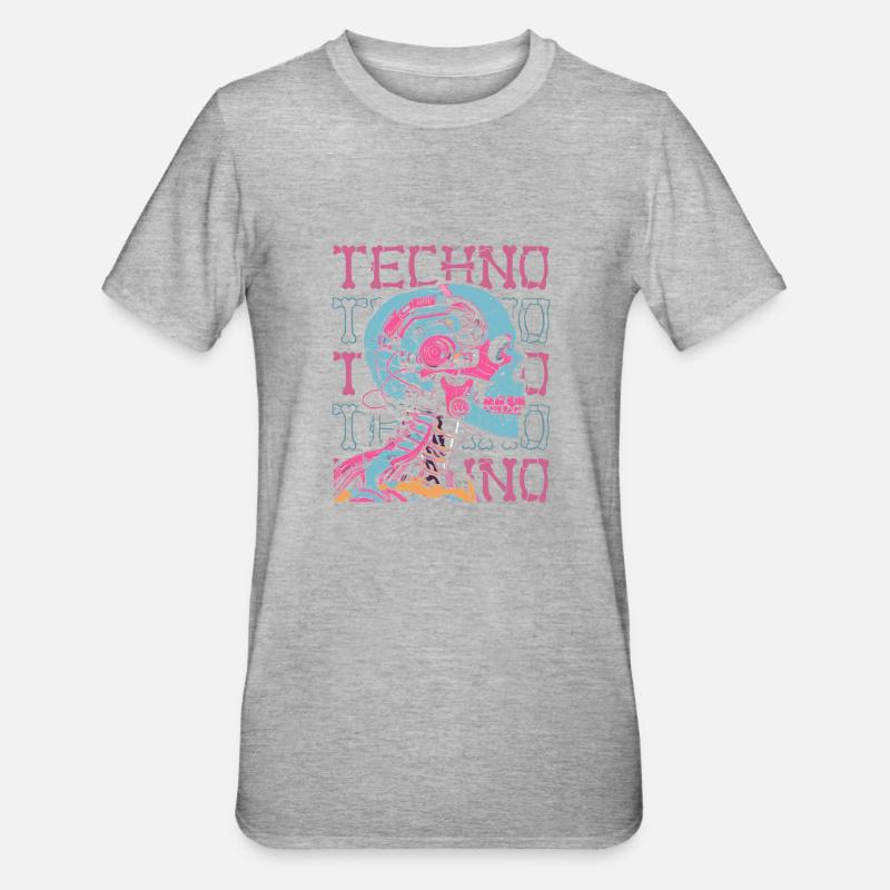 Techno Raver - T-shirt polycoton Unisexe - gris chiné