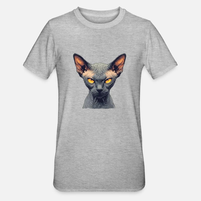 Chaton Sphynx Chat Sphynx - T-shirt polycoton Unisexe - gris chiné