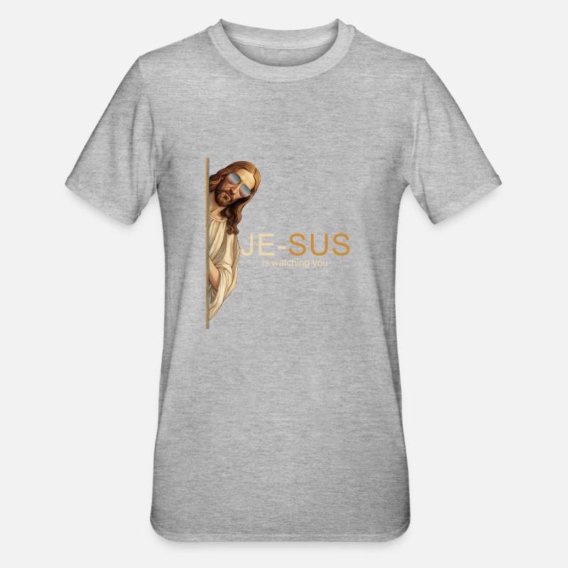 Style céleste de Jésus cool - T-shirt polycoton Unisexe - gris chiné