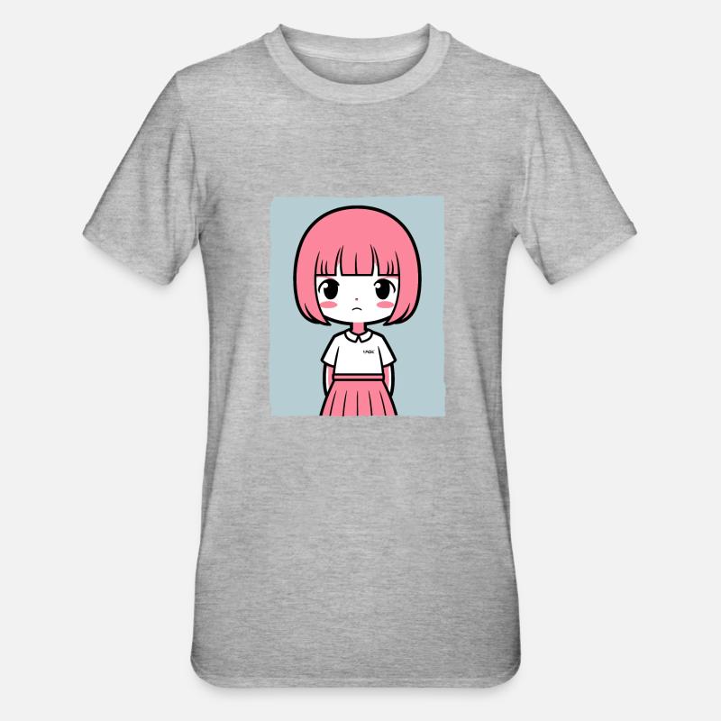 Einfach ein einfaches Mädchen - Unisex Polycotton T-Shirt - Grau meliert