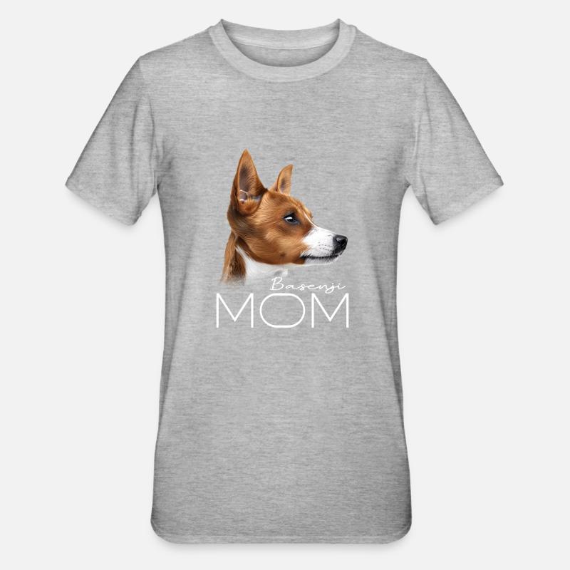 Maman Basenji - T-shirt polycoton Unisexe - gris chiné