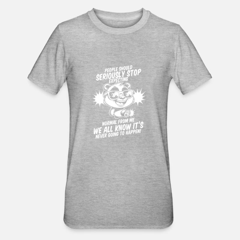 Panda géant Panda Ours - T-shirt polycoton Unisexe - gris chiné