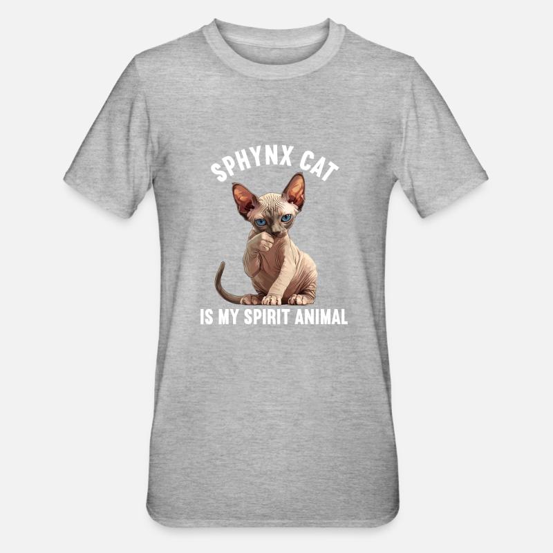 Chaton Sphynx Chat Sphynx - T-shirt polycoton Unisexe - gris chiné