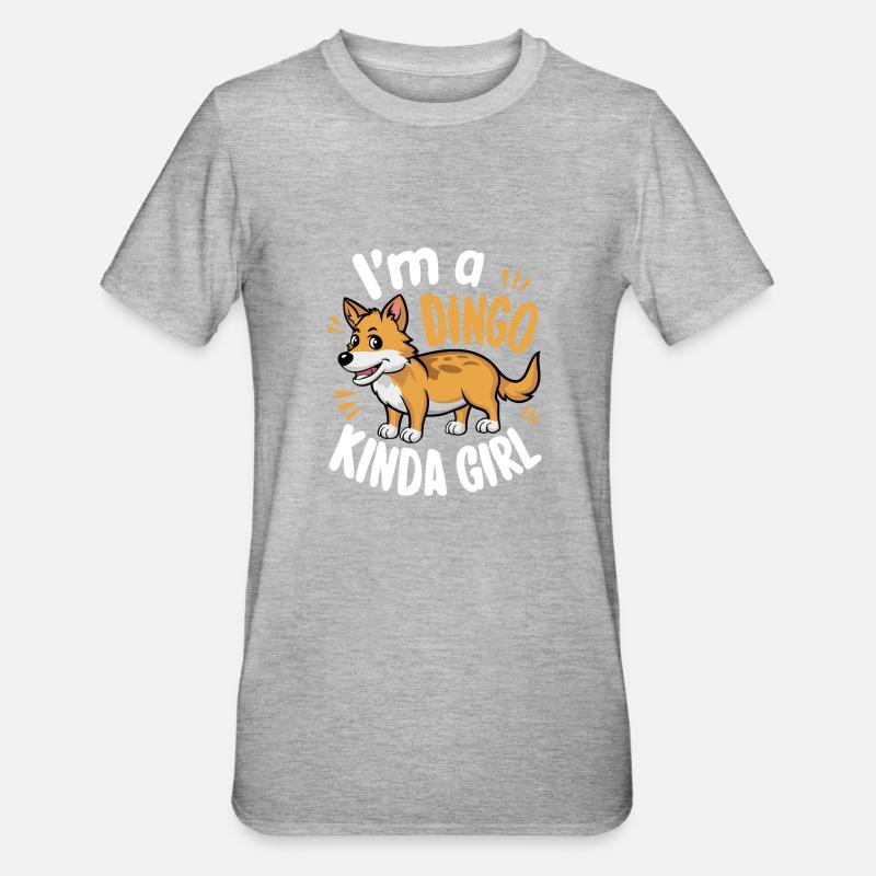 Australischer Dingo - Unisex Polycotton T-Shirt - Grau meliert