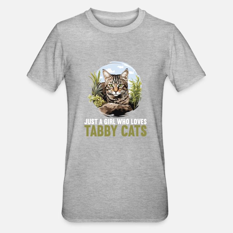 Tabby Kätzchen Tabby Katze - Unisex Polycotton T-Shirt - Grau meliert