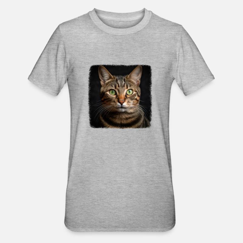 Tabby Kätzchen Tabby Katze - Unisex Polycotton T-Shirt - Grau meliert