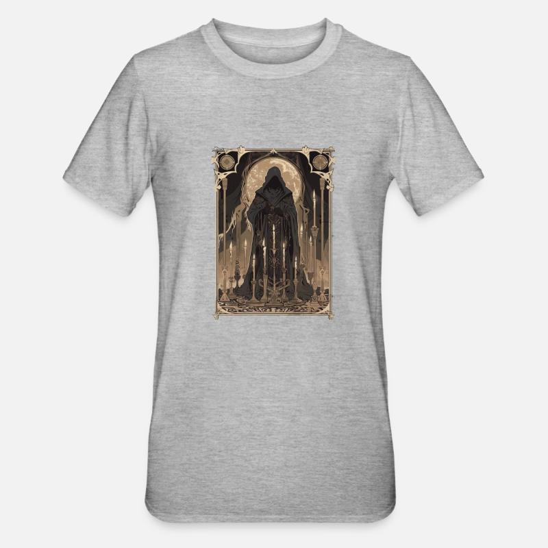Der Zauberer Tarot - Unisex Polycotton T-Shirt - Grau meliert