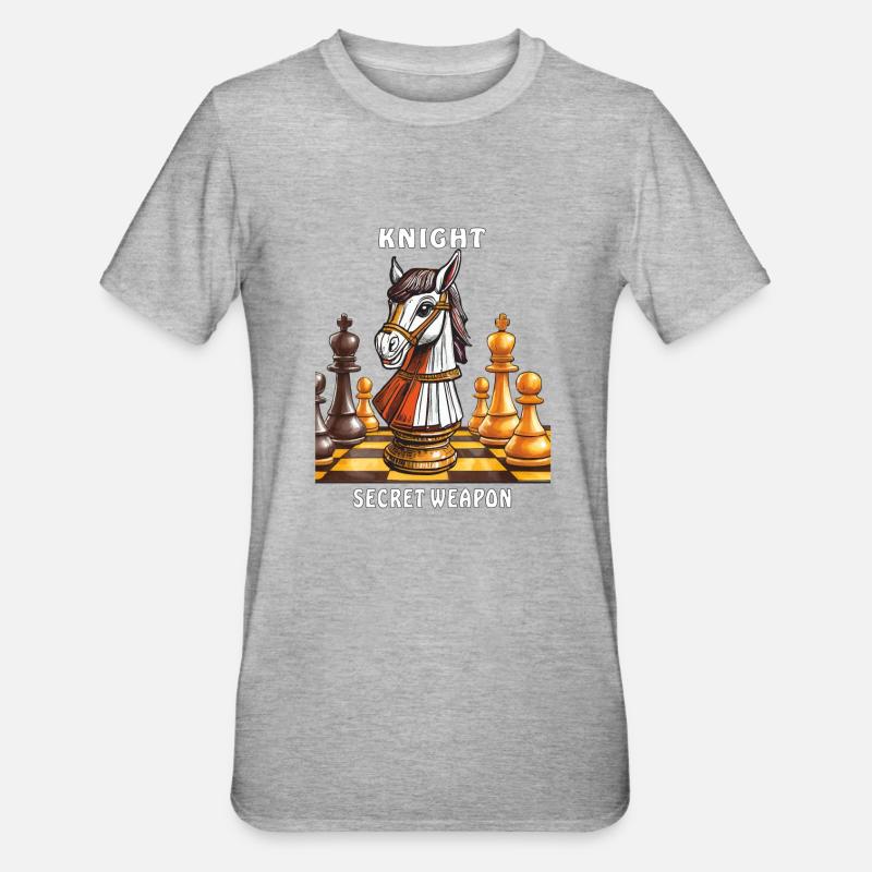 ARME SECRÈTE DU CHEVALIER D’ÉCHECS - T-shirt polycoton Unisexe - gris chiné