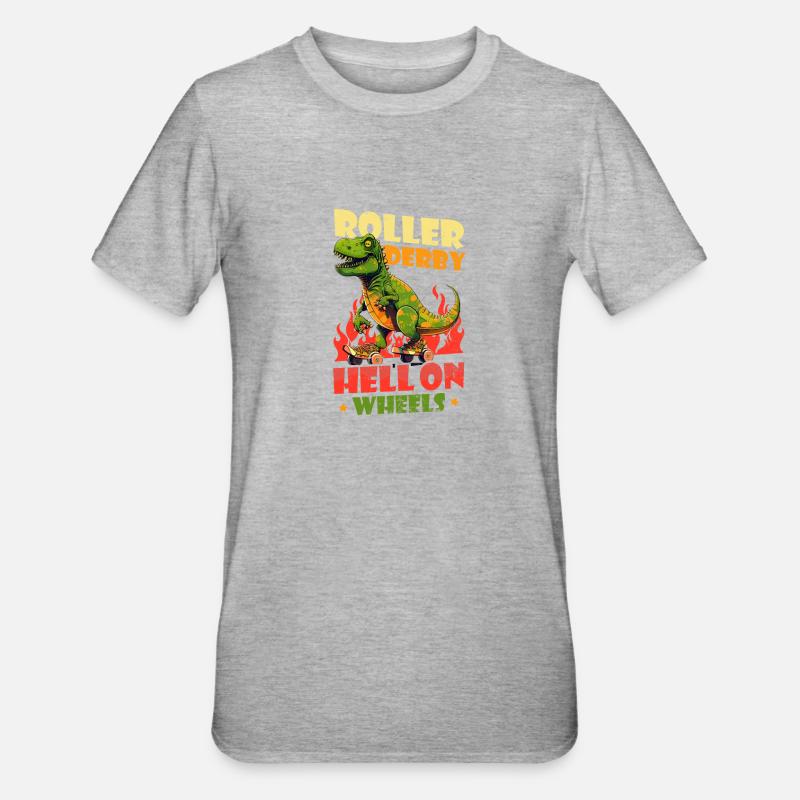 Roller Derby Hell On Wheels - T-shirt polycoton Unisexe - gris chiné