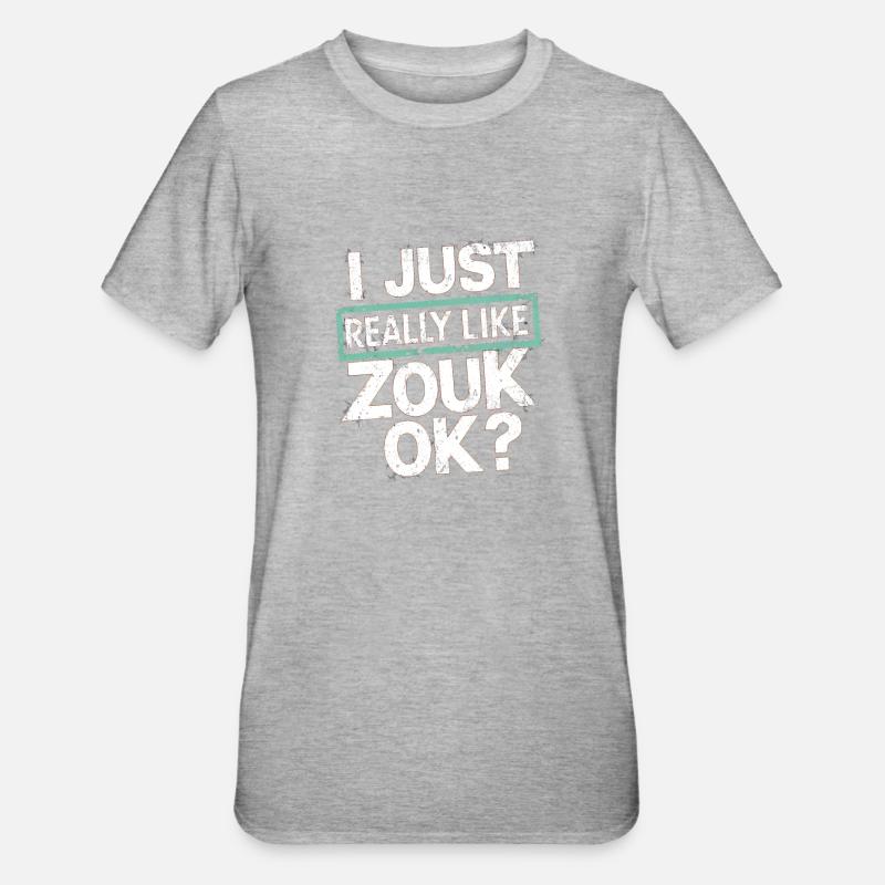 Zouk-Tanz-Geschenk - Unisex Polycotton T-Shirt - Grau meliert