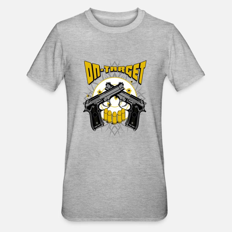 on target - Unisex Polycotton T-Shirt - Grau meliert