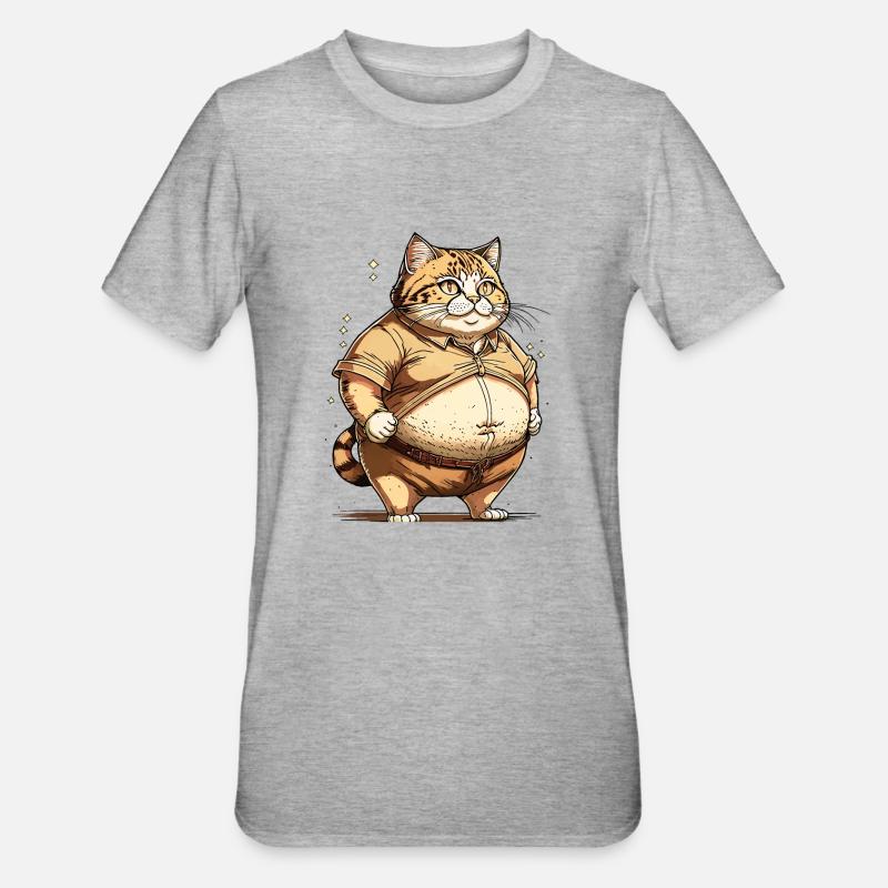 KATZE DICK - Unisex Polycotton T-Shirt - Grau meliert