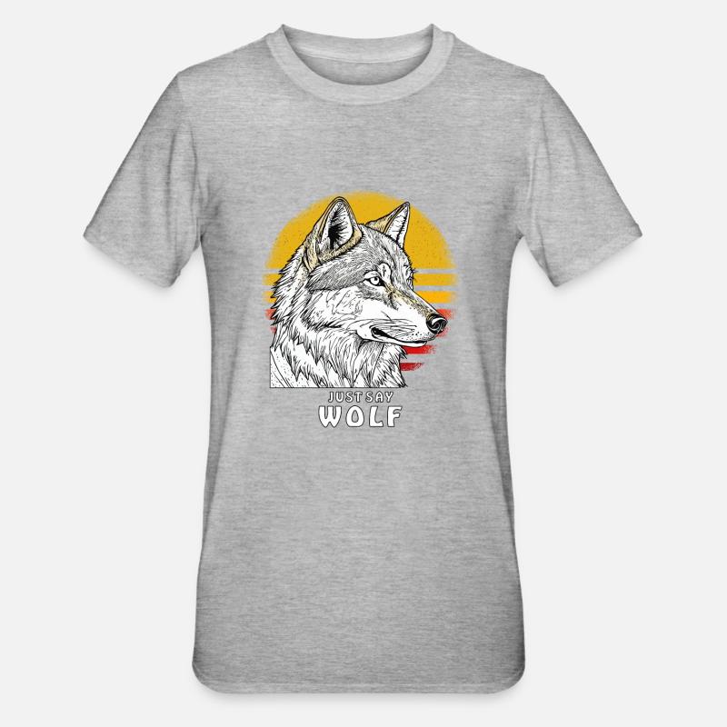 DITES SIMPLEMENT LOUP - T-shirt polycoton Unisexe - gris chiné