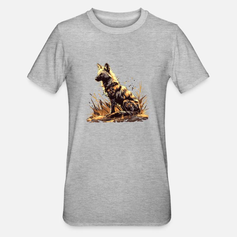 Erdwölfe Erdwolf - Unisex Polycotton T-Shirt - Grau meliert