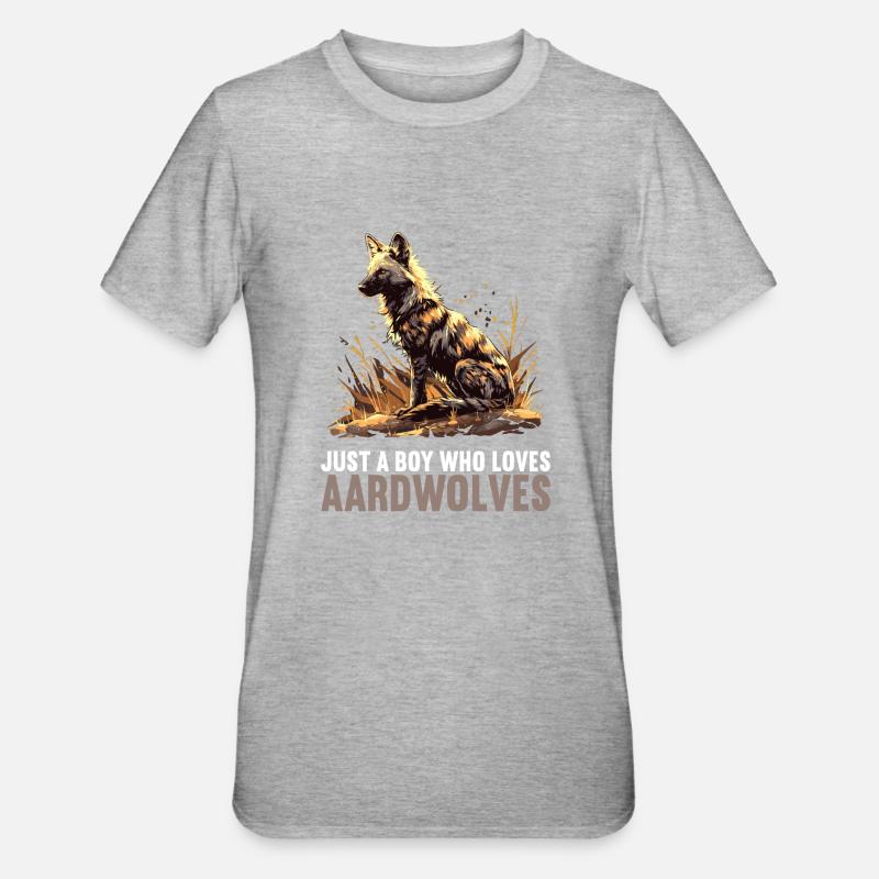 Loups d’Aardwolf - T-shirt polycoton Unisexe - gris chiné