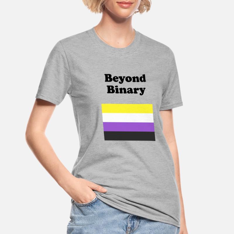 Non Binary Flag Beyond Binary Unisex Polycotton T-Shirt
