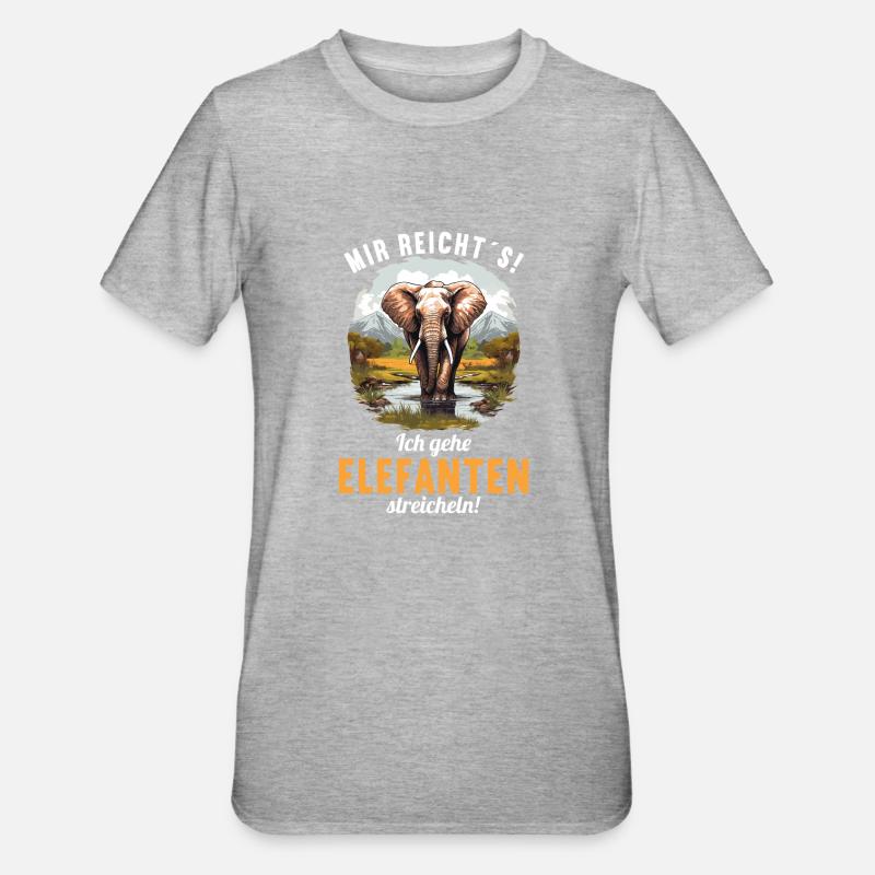 Éléphant Éléphant - T-shirt polycoton Unisexe - gris chiné