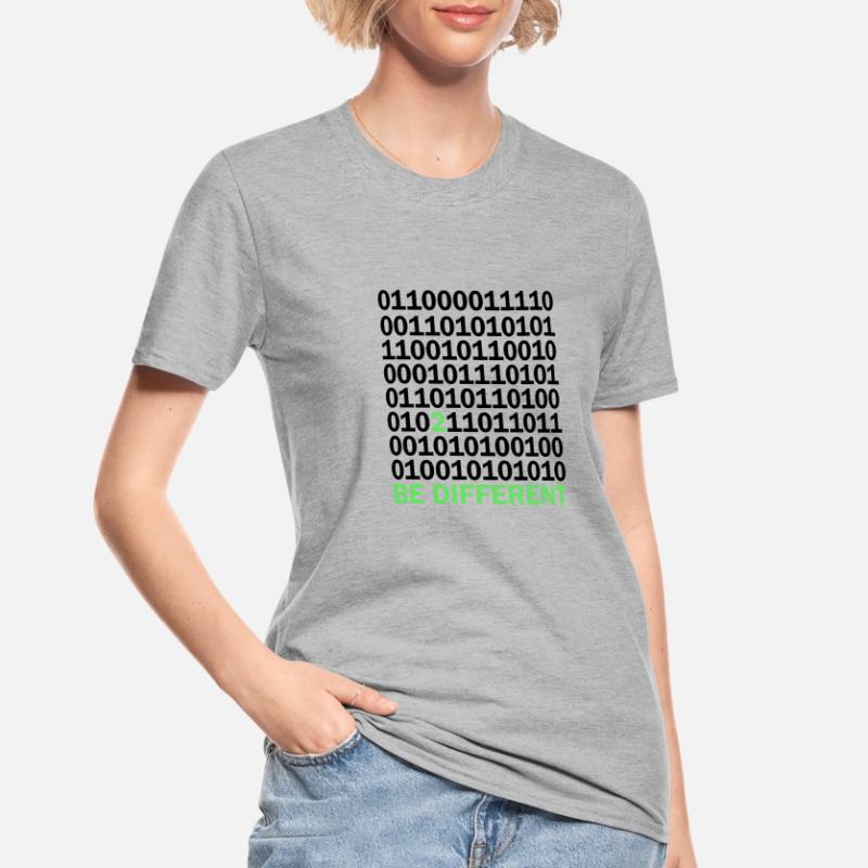 Cadeau Be Different Binary Code Nerd T-shirt polycoton Unisexe