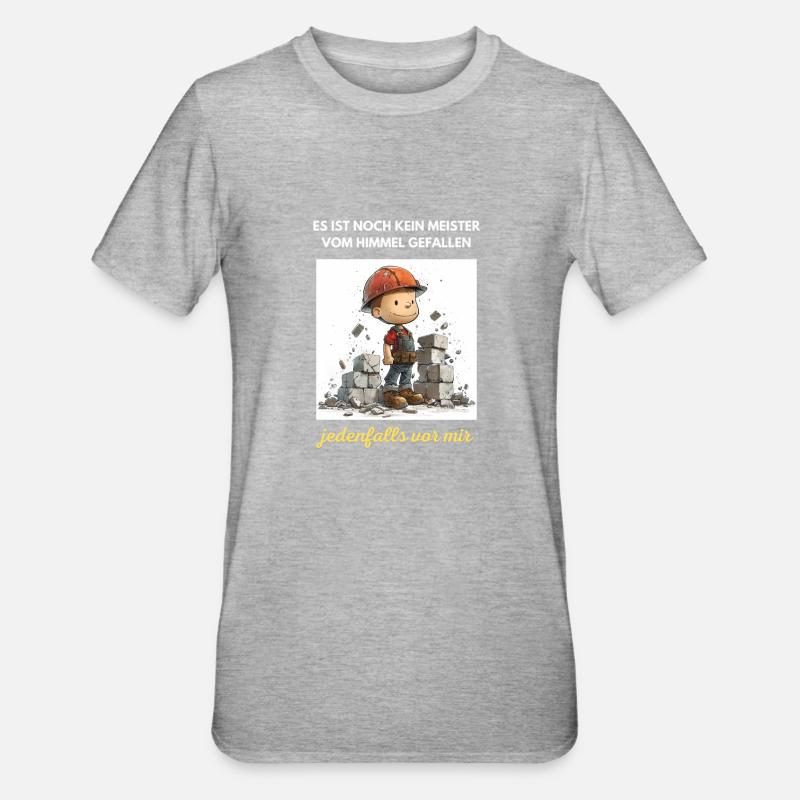 Bricklayer Journeyman Builder Training Profession Apprentice - Unisex Polycotton T-Shirt - heather grey
