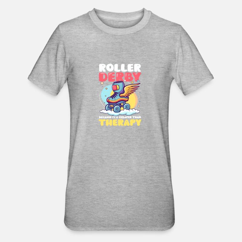 Roller Derby Cheaper Therapy - Unisex Polycotton T-Shirt - heather grey