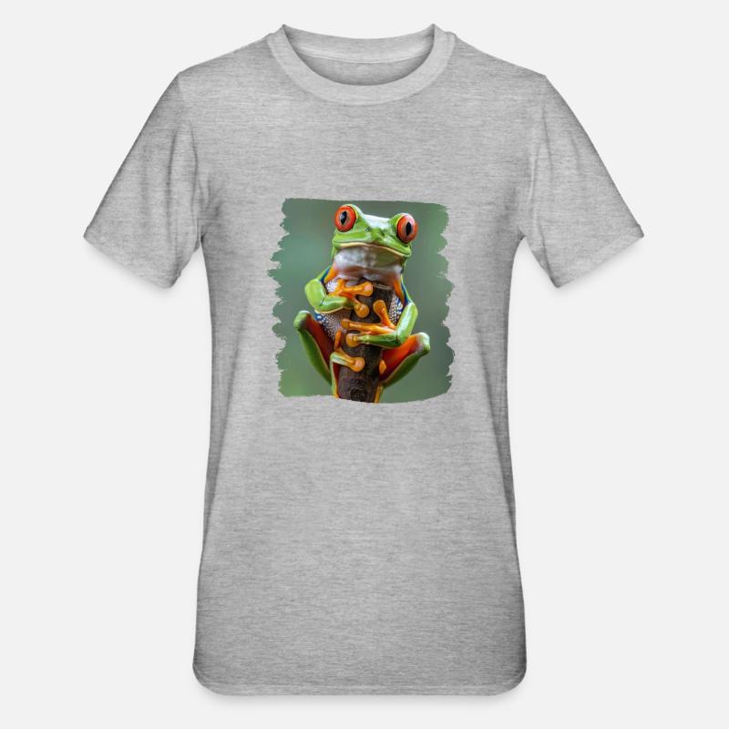 Rainette Baumfrösche Baumfrosch - T-shirt polycoton Unisexe - gris chiné