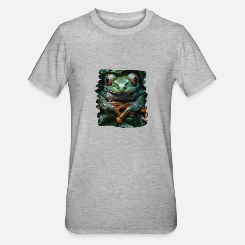 Rainette Baumfrösche Baumfrosch - T-shirt polycoton Unisexe - gris chiné