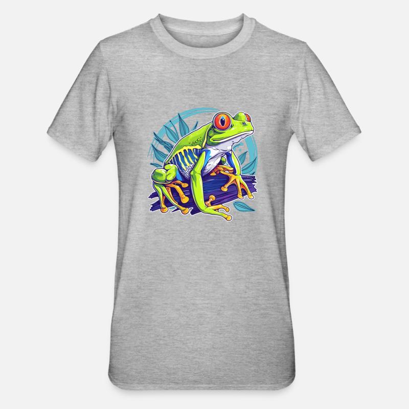 Tree Frog Baumfrösche Baumfrosch - Unisex Polycotton T-Shirt - heather grey
