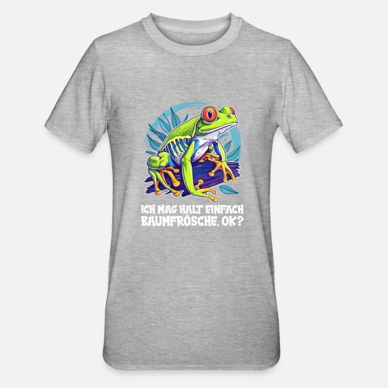 Rainette Baumfrösche Baumfrosch - T-shirt polycoton Unisexe - gris chiné
