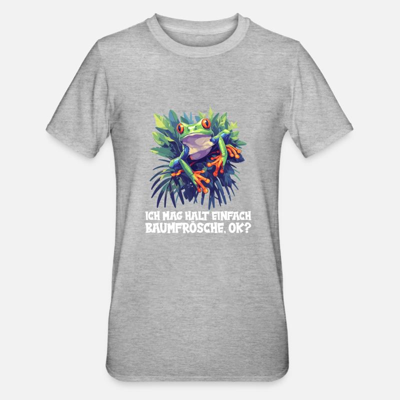 Rainette Baumfrösche Baumfrosch - T-shirt polycoton Unisexe - gris chiné