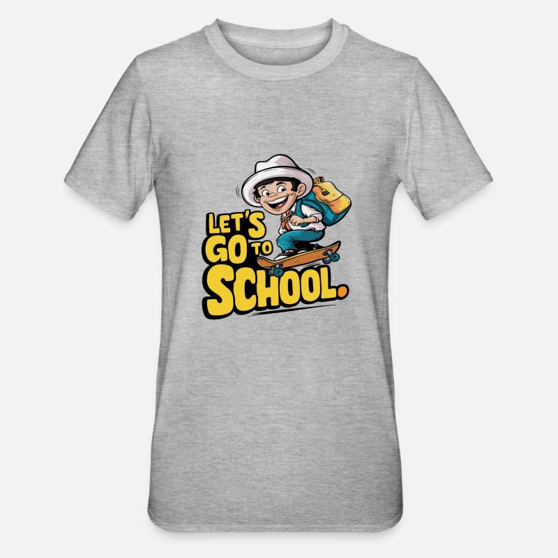 ALLONS À L’ÉCOLE - T-shirt polycoton Unisexe - gris chiné