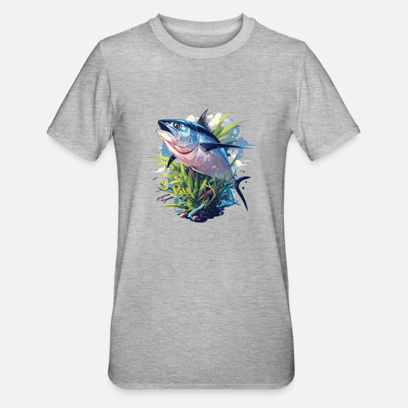 Thon Thunfische Thunfisch - T-shirt polycoton Unisexe - gris chiné