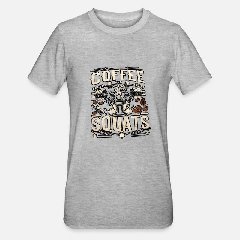 Café Et Squats 13 - T-shirt polycoton Unisexe - gris chiné