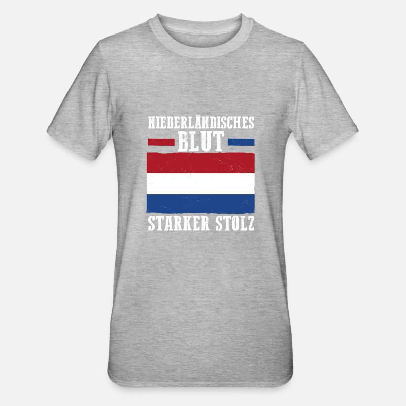 Pays-Bas Pays-Bas Pays-Bas - T-shirt polycoton Unisexe - gris chiné