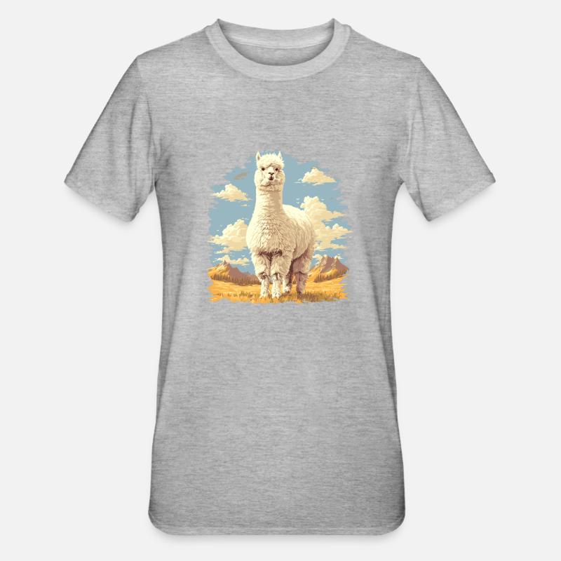 Alpaca Alpacas Alpaca - Unisex Polycotton T-Shirt - heather grey