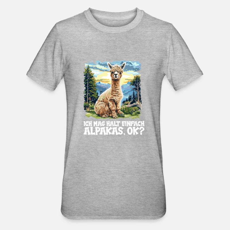 Alpaca Alpacas Alpaca - Unisex Polycotton T-Shirt - heather grey