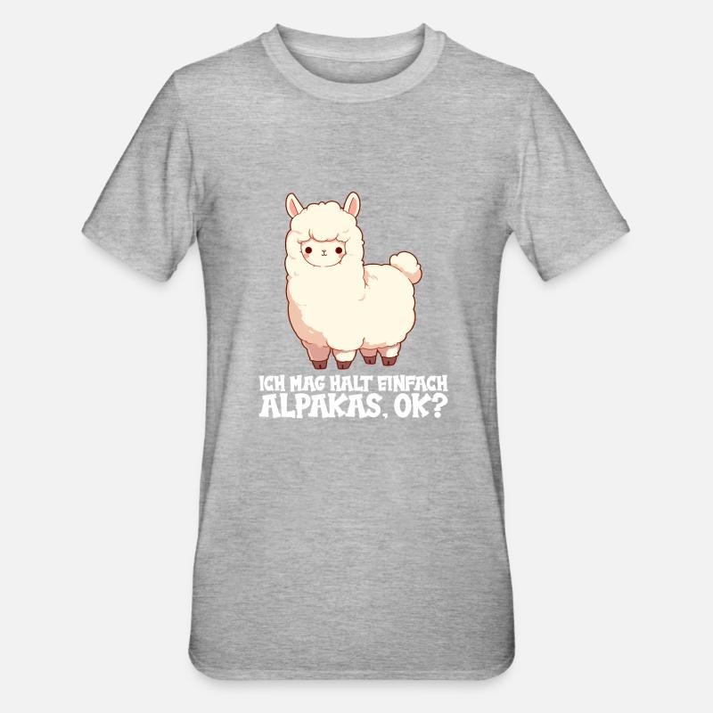 Alpaca Alpacas Alpaca - Unisex Polycotton T-Shirt - heather grey