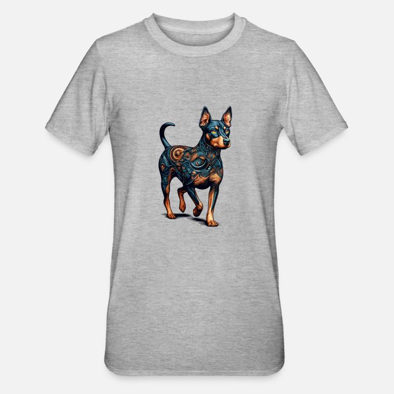Mandala Art Manchester Terrier Terriers - Unisex Polycotton T-Shirt - heather grey