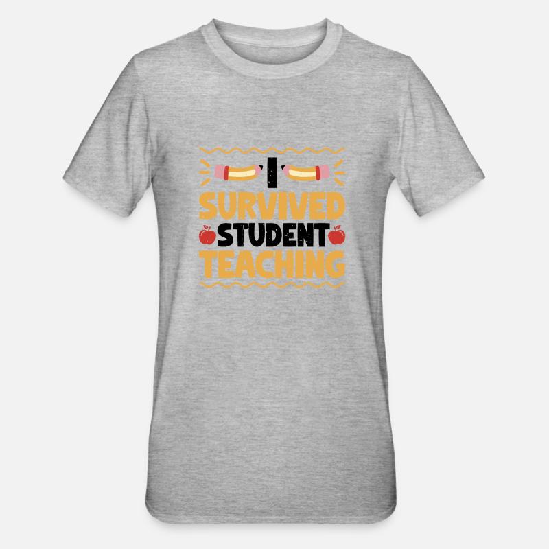 I Survived Student Teaching 7 - Unisex Polycotton T-Shirt - Grau meliert