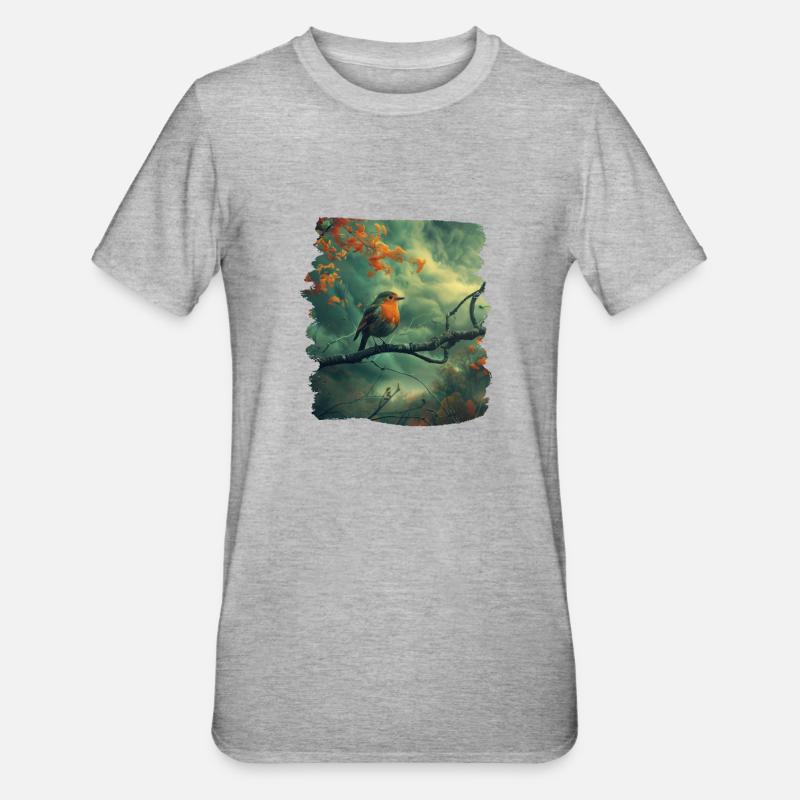 Robin Rotkehlchen - T-shirt polycoton Unisexe - gris chiné