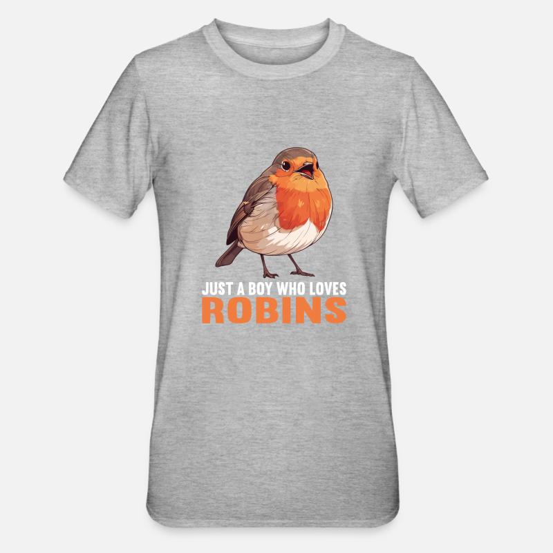 Robin Rotkehlchen - T-shirt polycoton Unisexe - gris chiné