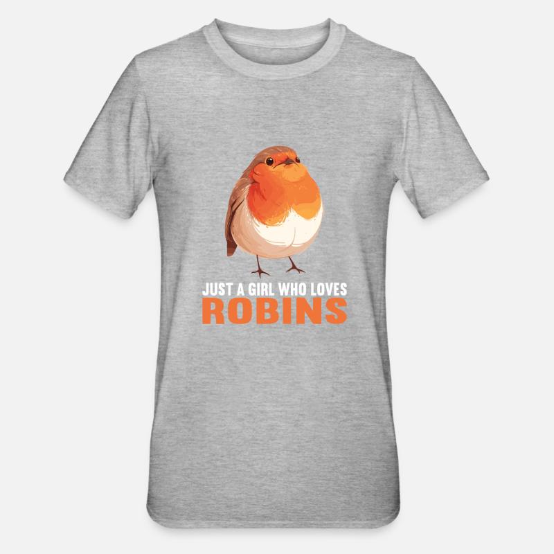 Robin Rotkehlchen - T-shirt polycoton Unisexe - gris chiné