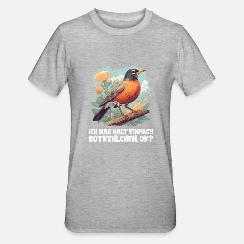 Robin Rotkehlchen - T-shirt polycoton Unisexe - gris chiné