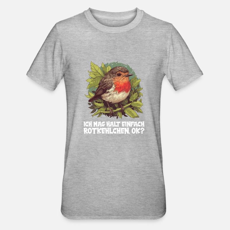 Robin Rotkehlchen - T-shirt polycoton Unisexe - gris chiné