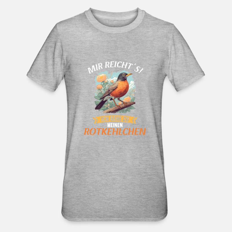 Robin Rotkehlchen - T-shirt polycoton Unisexe - gris chiné