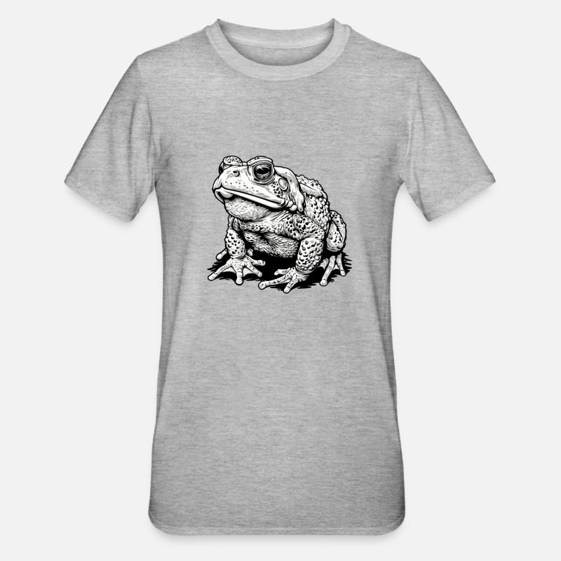 Toad Kröten Kröte - Unisex Polycotton T-Shirt - Grau meliert