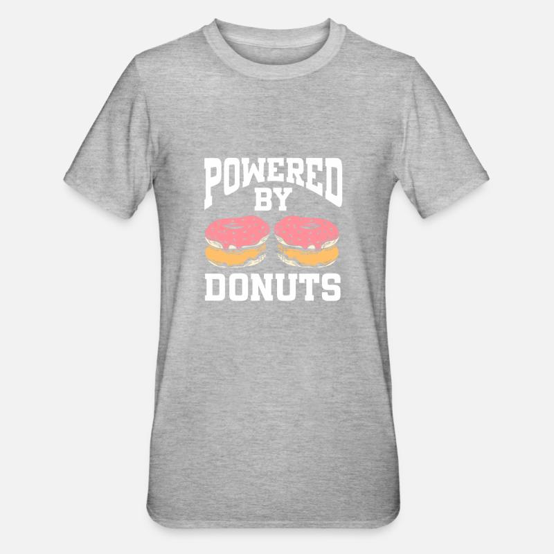 Powered By Donuts - Unisex Polycotton T-Shirt - heather grey