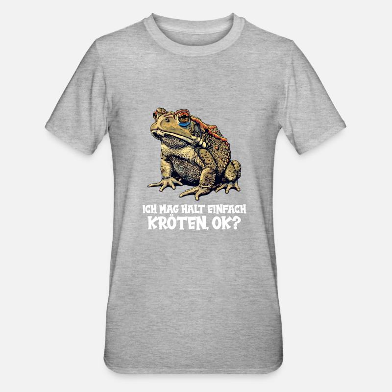Toad Kröten Kröte - Unisex Polycotton T-Shirt - Grau meliert