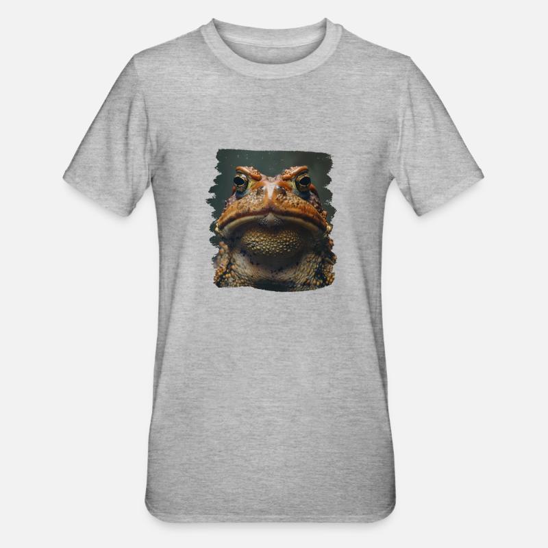 Toad Kröten Kröte - Unisex Polycotton T-Shirt - Grau meliert