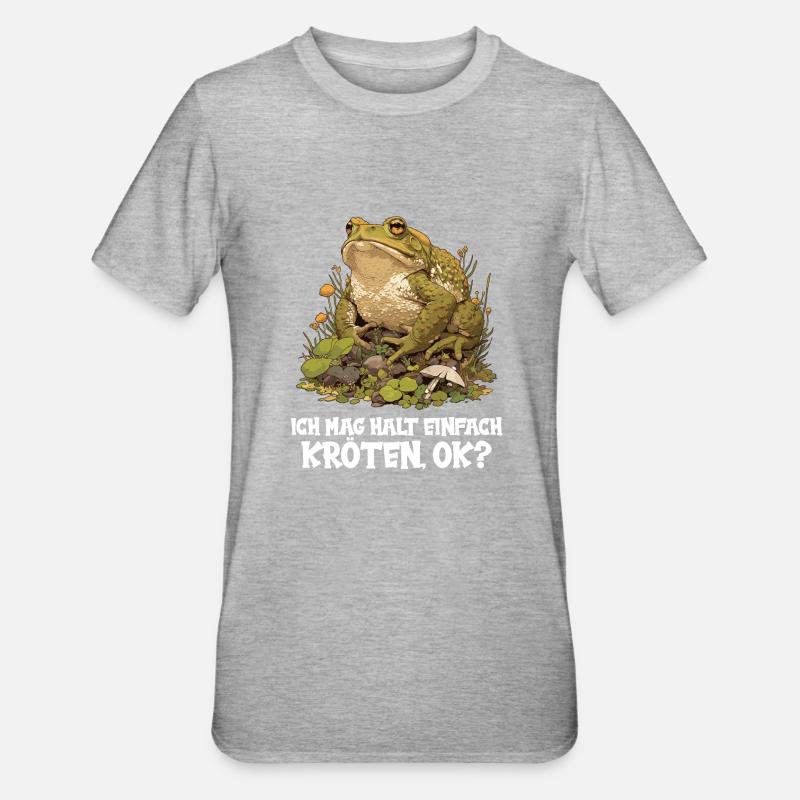 Toad Kröten Kröte - Unisex Polycotton T-Shirt - Grau meliert
