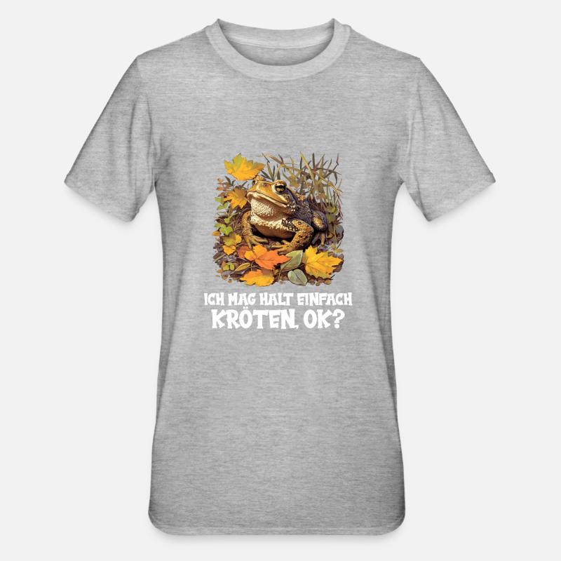 Toad Kröten Kröte - Unisex Polycotton T-Shirt - Grau meliert
